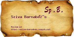 Sziva Barnabás névjegykártya